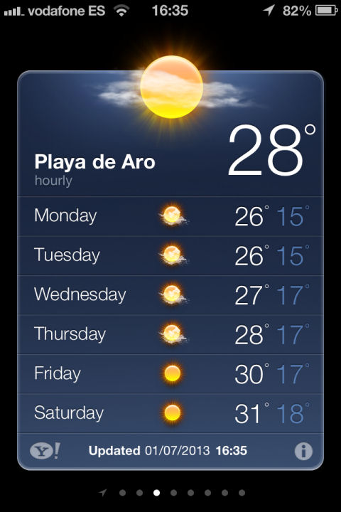 Weather in Platja d'Aro: Forecast July 1, 2013
