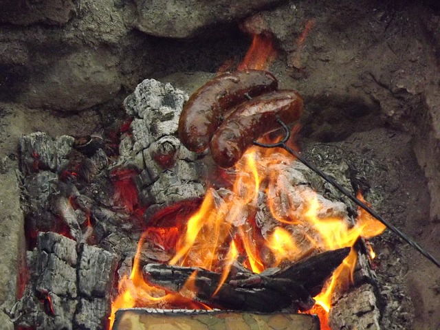 Cooking on a camp fire Cooking on a camp fire