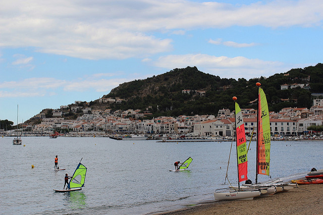 Learning to sail on Port de la Selva beach