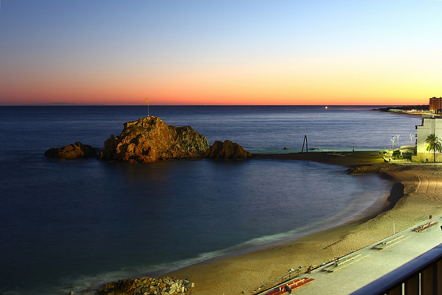 Sa Palomera rock marks the start of the Costa Brava in Blanes.