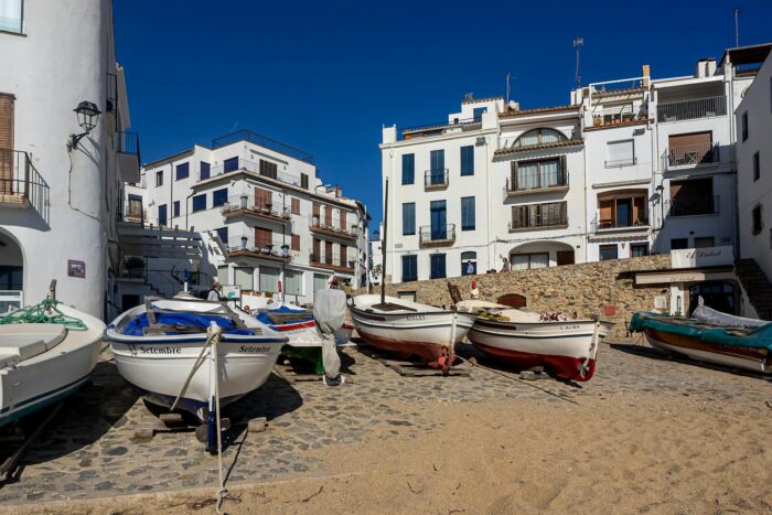 Boats on the beach in Calella de Palafrugell